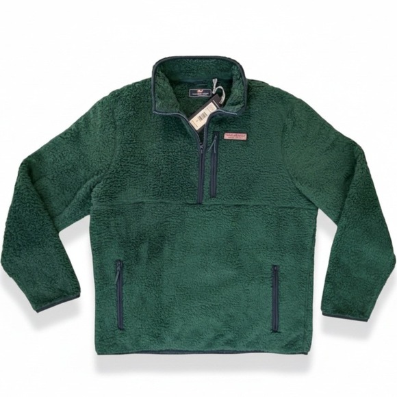 Vineyard Vines Charleston Green New England High Pile Fleece 1/4 Zip XL